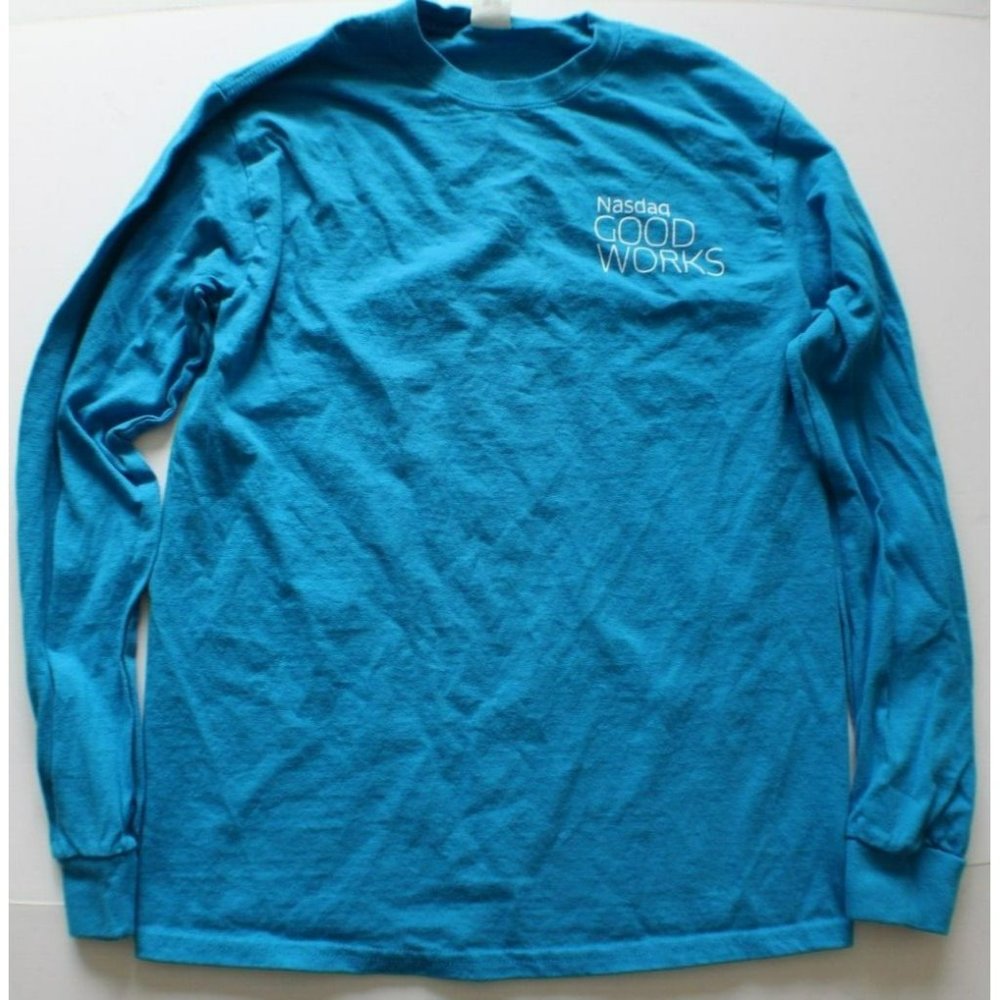 Nasdaq Good Works Sustainable Development Goals Blue Shirt Size Small